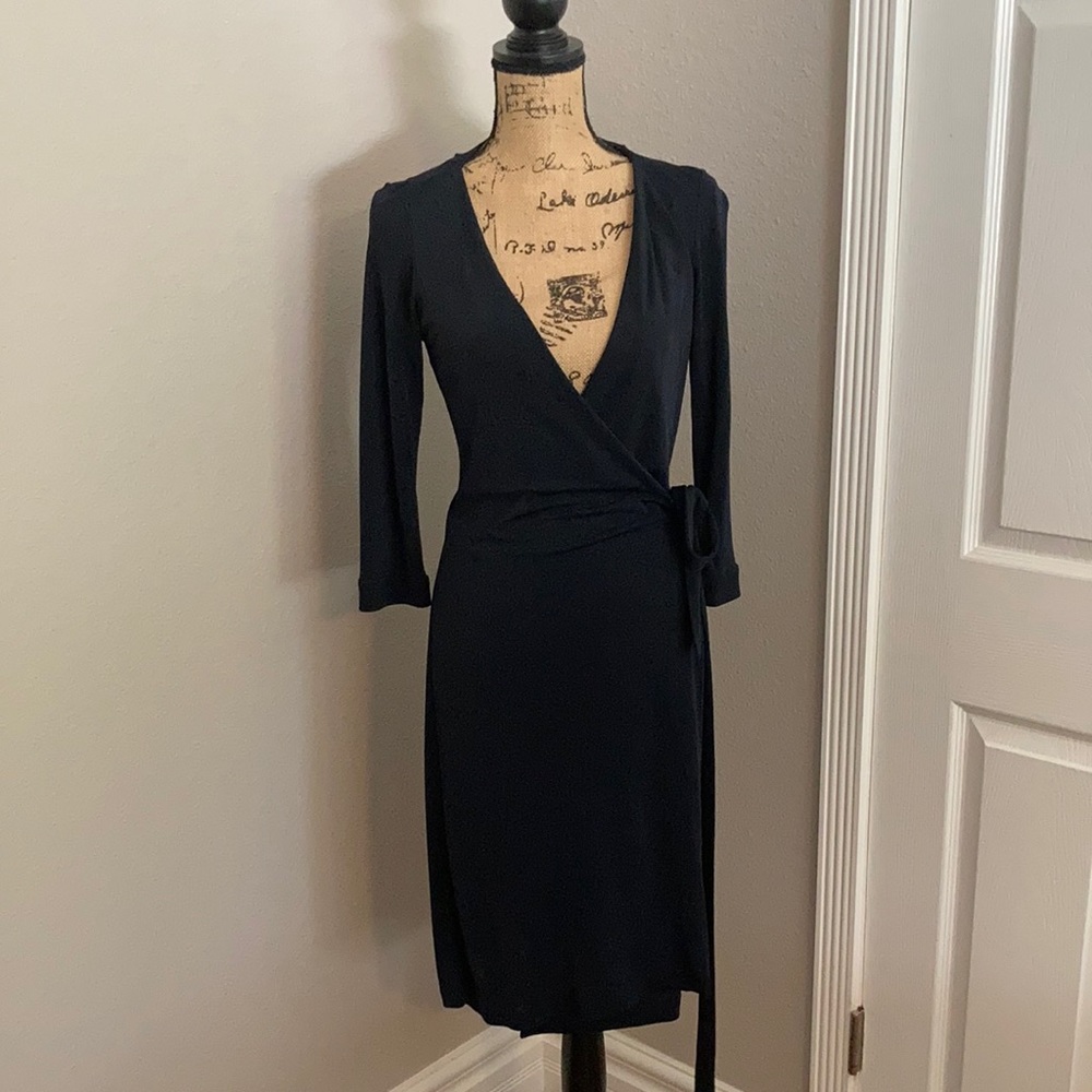 Diane Von Furstenberg Black Wrap Dress